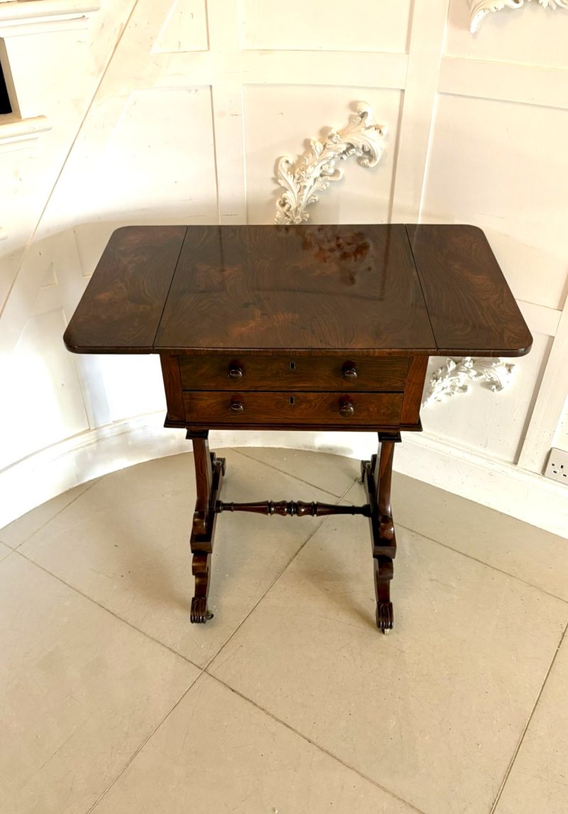 Antique William IV Quality Rosewood Work / Lamp Table